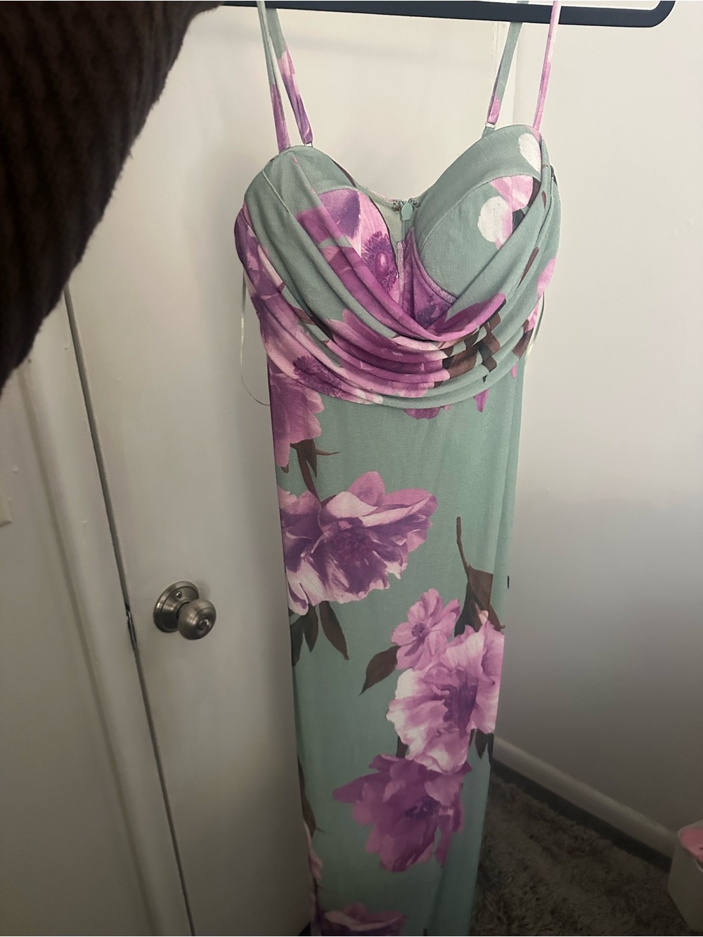 JLUXLABEL Sage Maxi Dress with Lavender Floral Print - Picture 1 of 4